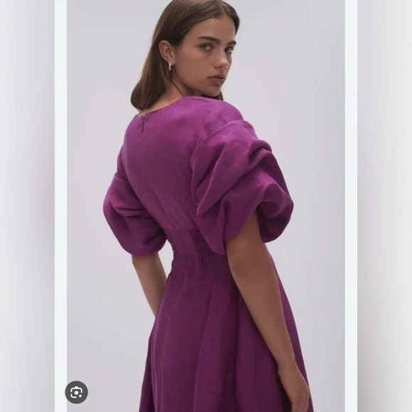 Aje Adelie Midi Dress in Plum Purple - Picture 4 of 5